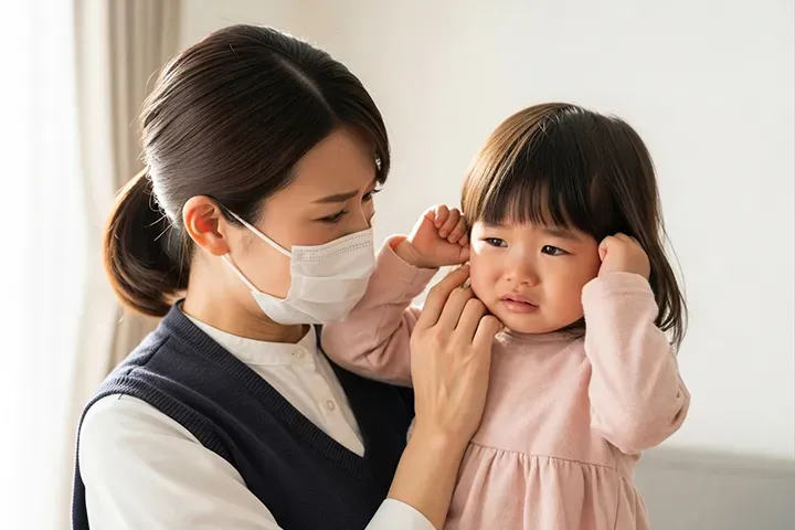 子どもの中耳炎は大人にうつる？原因と家庭内での予防・受診の目安を小児科医が解説