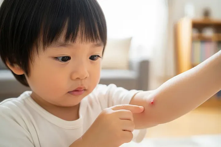子どもの虫刺され跡が残る原因と家庭ケア|受診目安を小児科医が解説